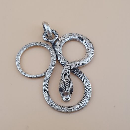 Vintage Brass Snake Beatiful Handmade Pendant