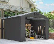 Tent garage 2.5 x 1.8 m Waterproof garage tent with roll-up zipper door ventilation window Dark gray