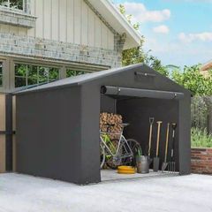 Tent garage 2.5 x 1.8 m Waterproof garage tent with roll-up zipper door ventilation window Dark gray