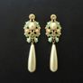 Art Deco Art Nouveau Style Pearl Drop Earrings Image 3