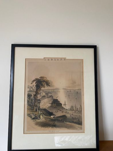 19 century print of  The Cove of Cork