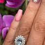 Vintage Aquamarine and Diamond 18ct Gold Cluster Ring Image 5