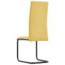 Cantilever Dining Chairs 4 pcs Yellow Fabric Image 5