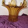 1930's Sowerby amber glass lily vase Image 5