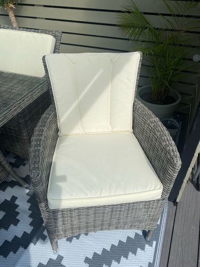 Table and six chairs