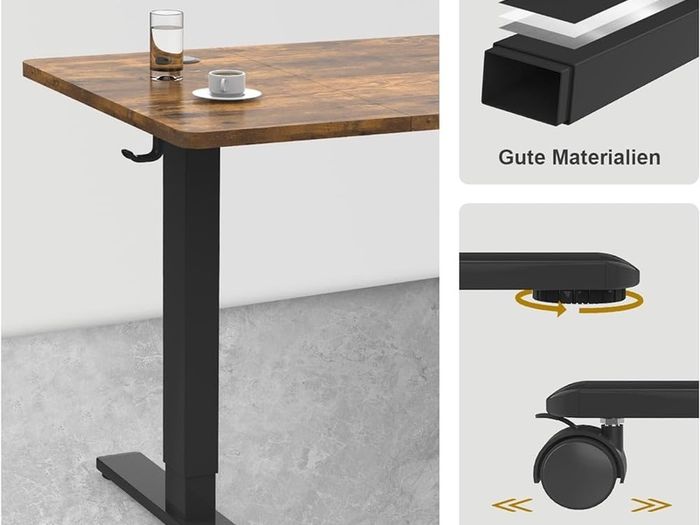 NEW SALE | 120 x 60cm Electric Standing Desk with USB Charging Port (New Sedentary Reminder), Height Adjustable Standing Desk with Cable Tray and Wheels