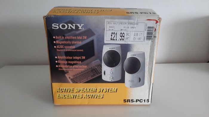 Sony SRS-PC15 Vintage PC Speakers - New in Box