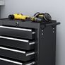 5-Drawer Tool Chest with Wheels, Steel Lockable Tool Storage Cabinet with Handle, 2 Keys for Garage, Workshop, Black Image 8
