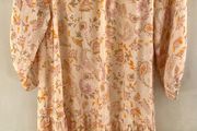 Mos Mosh boho paisley dress XS tiered smock cream pink orange