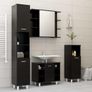 3 Piece Bathroom Furniture Set Black Image 3