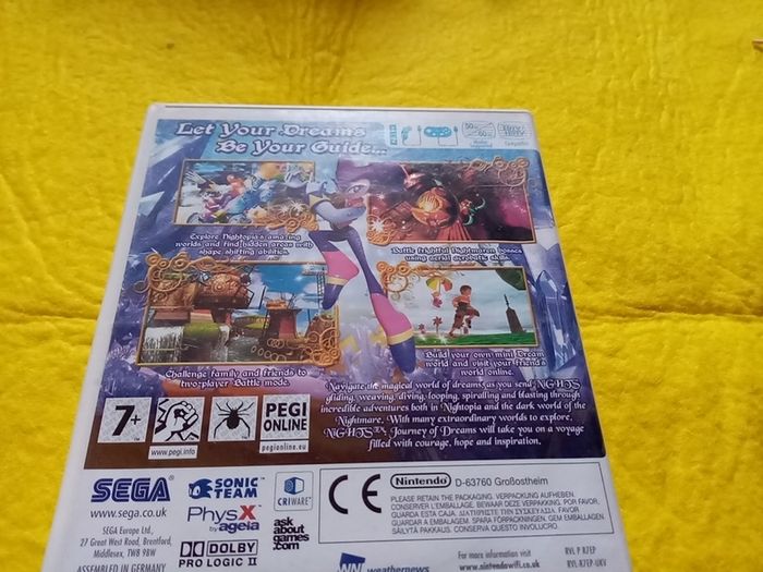Nights Journey of dreams Nintendo Wii Games Original