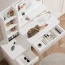 Dressing Table with LED Mirror and Adjustable Lights, 90cm White Vanity Desk Image 5