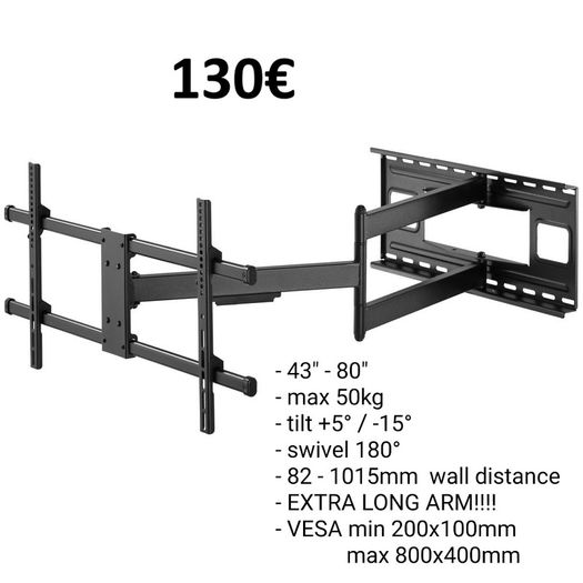 Tv Brackets Wall Mounts Tilt Swivel Full Motion Long Arm