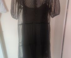 H&M Divided black lace midi short sleeve dress size S UK 10 EU38 Perfect condition Postage included