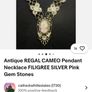 Vintage filigree Cameo shell pendant necklace Image 7