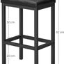 _Set of 2 Bar Stools 40 x 30 x 62 cm Backless PU Cover Easy Assembly Industrial Design Dining Image 3