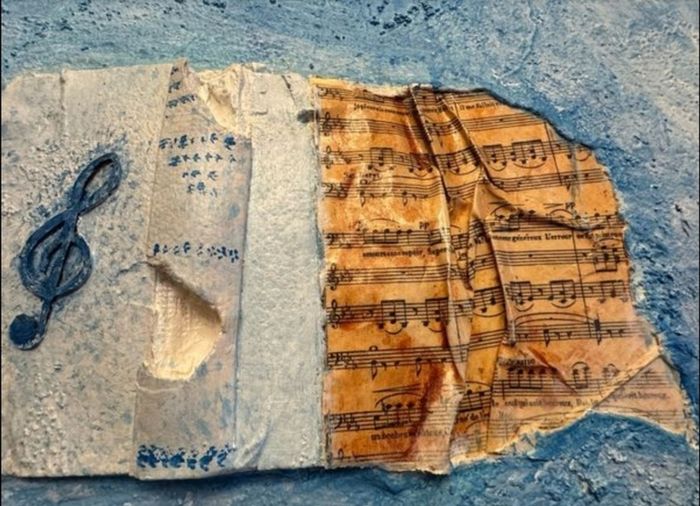One of a Kind Mixed Media Violin Artwork