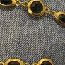 Vintage M&S Gold Tone Blue Glass Necklace Image 2
