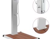 Outdoor Shower with Tray WPC Stainless Steel