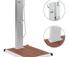 Outdoor Shower with Tray WPC Stainless Steel