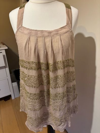 Reiss silk embellished top