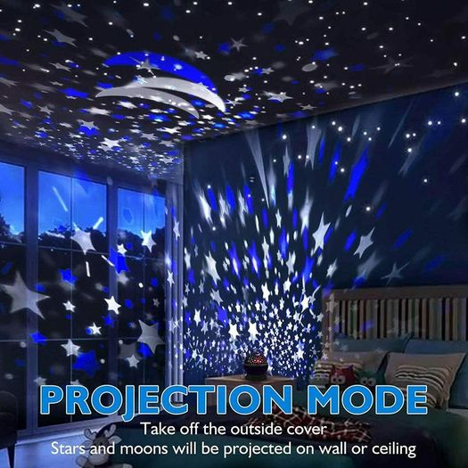 Rotating Projection Lamp USB LED Night Light Sky Moon Star Master Projector for Kids Baby Sleep Lighting