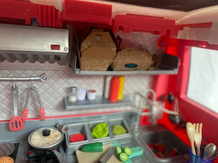 Our generation food truck, bathtub, picnic table, dolls, and clothes