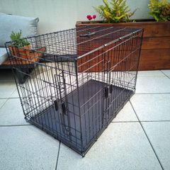 Metal Dog Crate + Cover 91Lx 58W x 64H cm