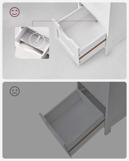 New Bathroom Floor Storage Cabinet (Matte White) FREE P&P