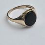 Vintage Gents 9ct Yellow Gold Black Onyx Signet Ring Image 4