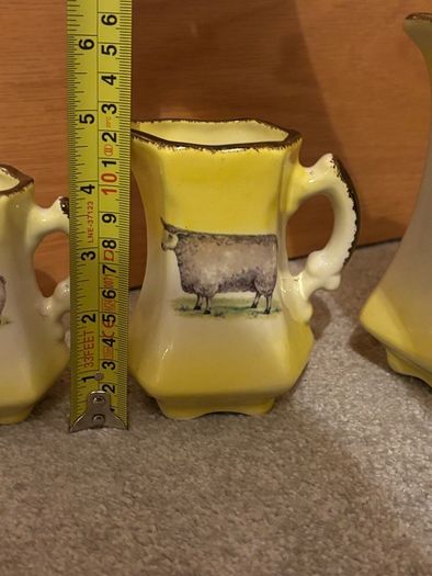 Vintage set of 3 ceramic pitchers/creamers by Ballyporeen Fine Ceramic