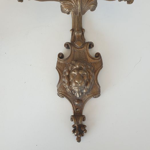 French pair brass wall sconces for candles vintage
