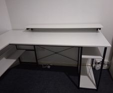 White L-Shape Gaming Desk