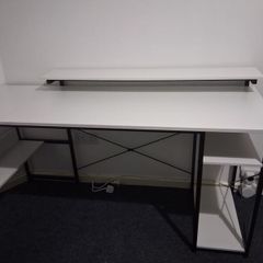 White L-Shape Gaming Desk