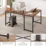 SALE | Computer Desk, L Shaped Desk with Large Desktop, Corner Gaming Desk with CPU & Monitor Stand PC Laptop Table Home Office Workstation Image 2