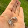 925 Sterling Silver Pear Cut Halo Earrings Image 3