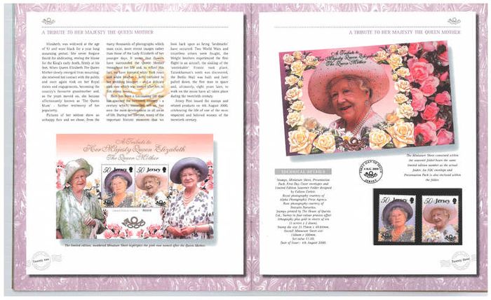 2000 Jersey (Channel Islands) Stamp Year Book (softback) issued by Jersey Post with 16 images of contents