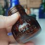 456 - Set of Three Beautiful Vintage Glass Decorative Collectible Bottles - Amber Eire Bovril, Cobalt Blue Magnesia and Turquoise Science Cream Image 3