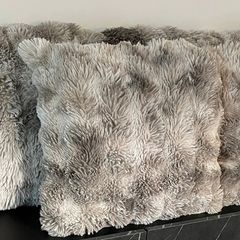 5 Faux Fur Cushions 18"x18"