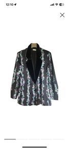 Rixo floral and velvet blazer fits 12-14