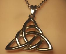 sterling silver Trinity knot pendant and chain