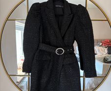 Lavish Alice Black Tweed Blazer Dress UK 8