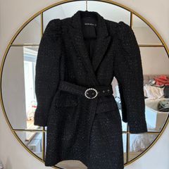 Lavish Alice Black Tweed Blazer Dress UK 8