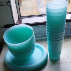 Picnic plates, bowls and beakers