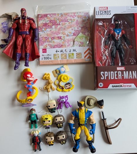 Set of toys and action figures