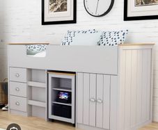 Mid Sleeper Childs bed with storage and pull out desk