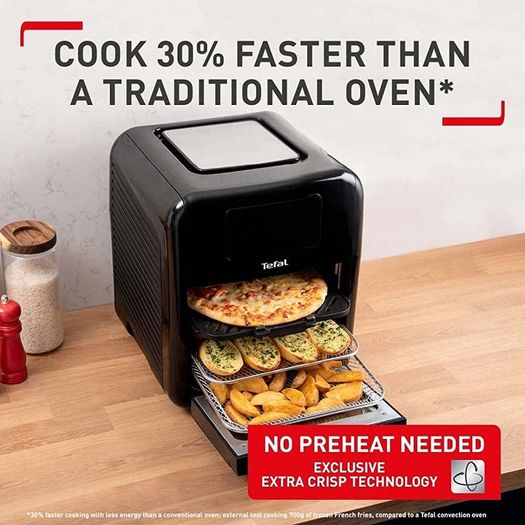 EasyFry 9-in-1, 11L Air Fryer Oven, Grill and Rotisserie 8 Programs inc Dehydrate, Roast, Bake and Toast Black FW501, 2000 W (FREE POSTAGE)