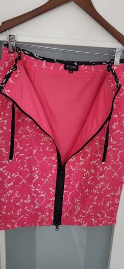 ESCADA SPORT fuschia silk mix 2-way full zip skirt Sz 36 (Fit 10UK) - Rrp 345 (New)