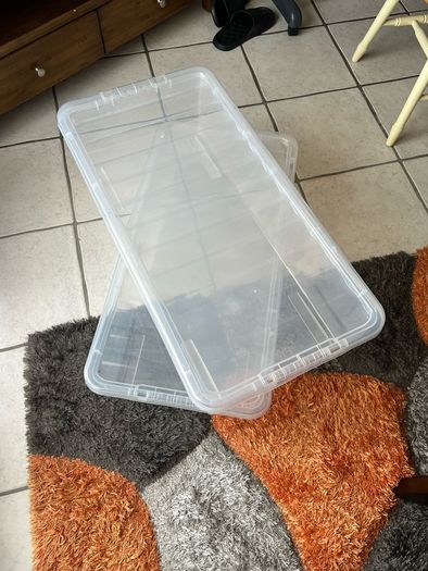Under Bed Storage Box clear plastic 42l