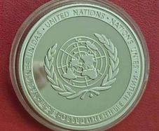 United nations, peacekeeping commerative coin.